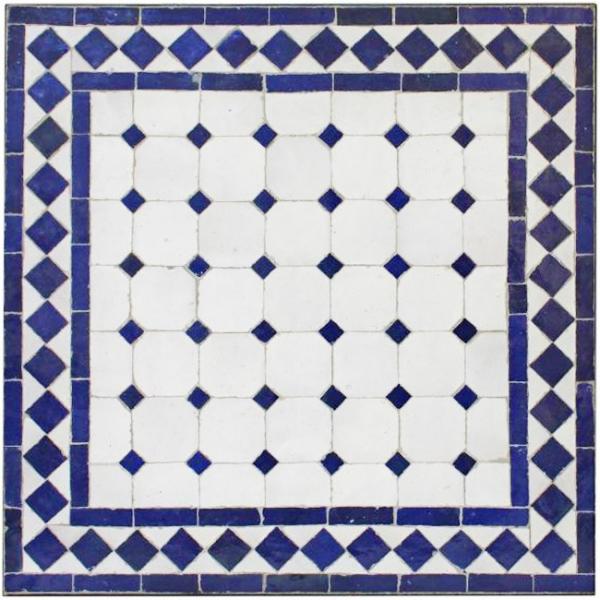 Mediterraner Mosaik Couchtisch Blau-Natur 60 x 60 cm