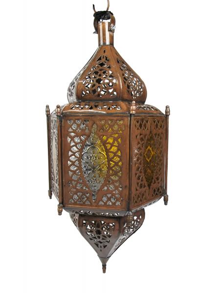 Orientalische Hängelampe "Koutoubia" Orange-Weiß