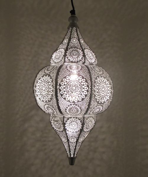 Orientalische Indische Hängelampe Deckenlampe Jaya Silber