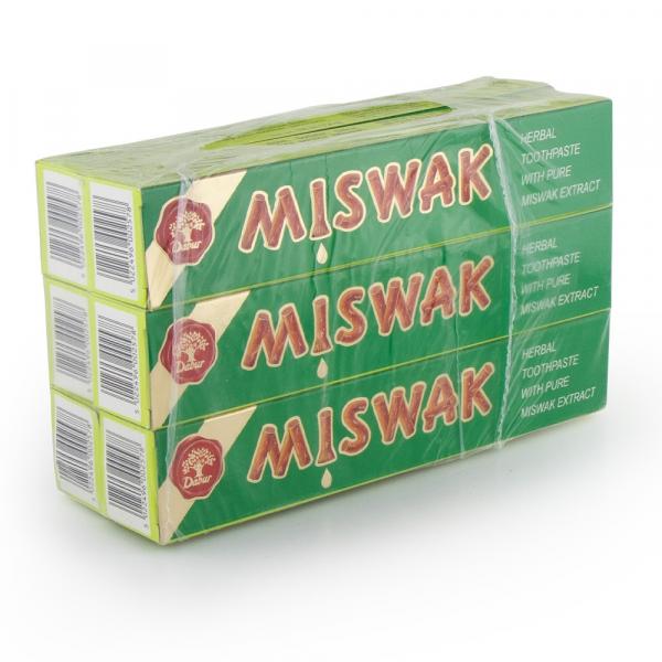 6er Pack -Fluoridfrei, Kräuterzahnpasta Natur Siwak, Original Orientalische Dabur Miswak Zahncreme 154g (100 ml)