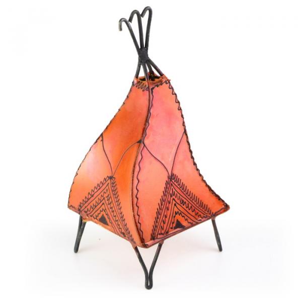 Orientalische Stehlampe "Henna" 35 cm Leder Orange