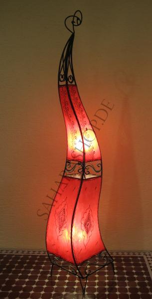 Orientalische Stehlampe Henna 130 cm Leder Rot