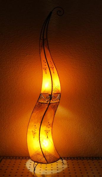 Orientalische Stehlampe Henna-Rund 150 cm Leder Orange