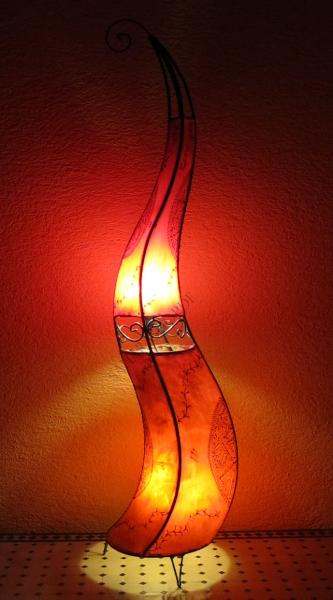 Orientalische Stehlampe Henna-Rund 150 cm Leder Rot