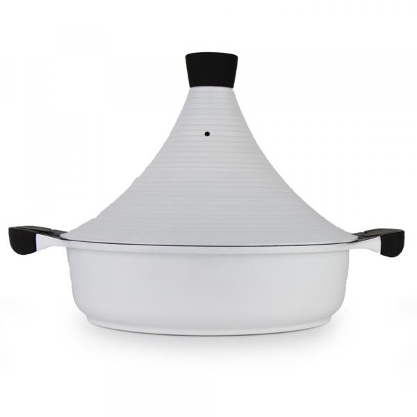 Marokkanische Tajine Agadir Ø 28 cm Keramik Induktion Weiß