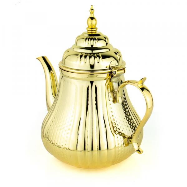 1,6 L Messing Gold/Silber Marokkanische Teekanne Berrad "Marrakesch"