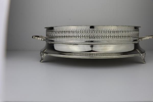 Marokkanisches Teetablett "Deluxe" Ø 47 cm Silber