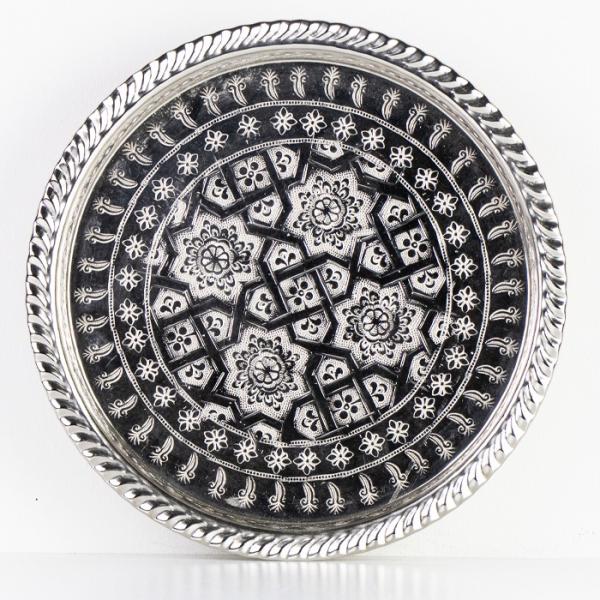 Marokkanisches Teetablett 27 cm Silber