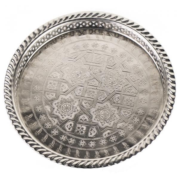 Marokkanisches Teetablett 27 cm Silber