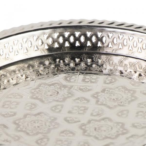Marokkanisches Teetablett 27 cm Silber