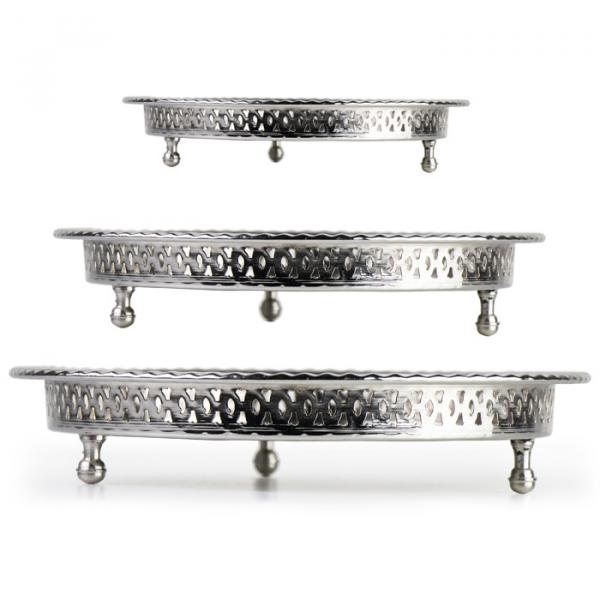 Marokkanisches Teetablett 27 cm Silber