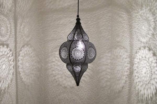 Orientalische Indische Hängelampe Deckenlampe Jaya Schwarz