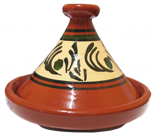 Tajine Set Tanger / Tajine Tanger glasiert  Ø 22 cm und Stövchen natur