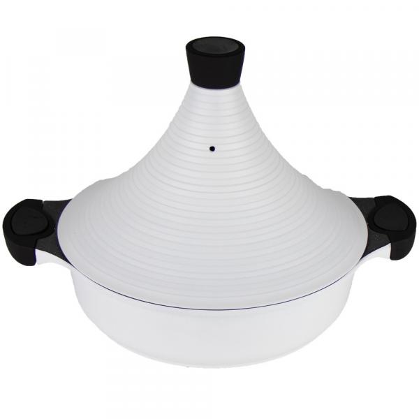 Marokkanische Tajine Agadir Ø 32 cm Keramik Induktion Weiß