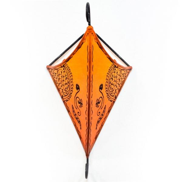 Orientalische Leder-Wandlampe "Sara" Orange